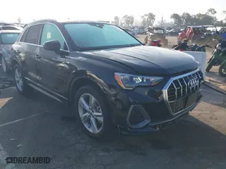 2021 Audi Q3 S line Premium with VIN WA1DECF3XM1008140, listed as a IAAI auction lot 41570187 with 52,486 mi miles. Bid and sale history available at carsss.com. Image 1.