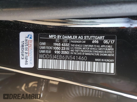 2018 Mercedes-Benz CLA 250 with VIN WDDSJ4EB6JN541460, listed as a Copart auction lot 44837793 with 36,437 mi miles and . Bid and sale history available at DreamBid. Image 15.