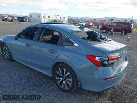 2023 Honda Civic Sedan EX with VIN 2HGFE1F72PH322006, listed as a IAAI auction lot 41785227 with 1 mi miles. Bid and sale history available at carsss.com. Image 3.