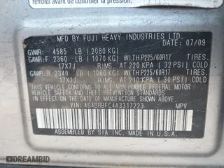 2010 Subaru Outback Prem All-Weather/HK Aud with VIN 4S4BRBFC4A3317223, listed as a IAAI auction lot 41350872 with 289,072 mi miles. Bid and sale history available at carsss.com. Image 9.