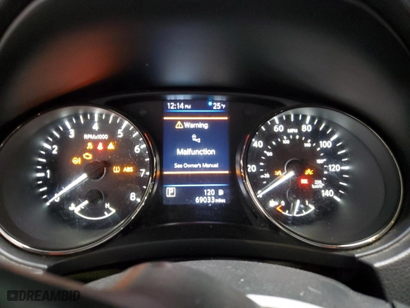 2019 Nissan Rogue SV with VIN JN8AT2MV0KW399901, listed as a Copart auction lot 42400215 with 69,033 mi miles and Salvage Title. Bid and sale history available at carsss.com. Image 9.