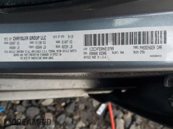 2010 Chrysler Sebring Touring with VIN 1C3CC4FB3AN219709, listed as a Copart auction lot 80839914 with 223,685 mi miles and Salvage Title. Bid and sale history available at carsss.com. Image 13.