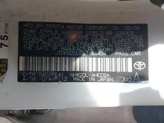 2006 Toyota Prius with VIN JTDKB20U763186404, listed as a IAAI auction lot 41829815 with Not Provided miles. Bid and sale history available at carsss.com. Image 9.