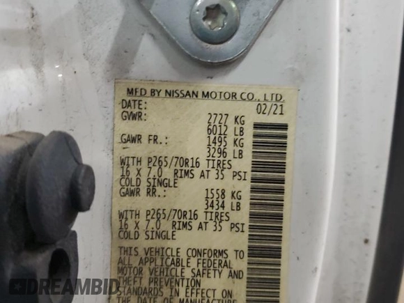 2021 Nissan Frontier S с VIN 1N6ED0CE3MN704328, выставлен на аукционе Copart как лот 57998725 с пробегом 117 176 миль миль и Чистый • Clean title. История ставок и продаж доступна на DreamBid. Изображение 12.