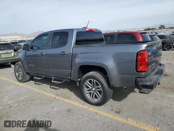 2021 Chevrolet Colorado 2WD Work Truck with VIN 1GCGSBEN5M1130655, listed as a Copart auction lot 42762755 with 109,716 mi miles and Salvage title. Bid and sale history available at DreamBid. Image 2.