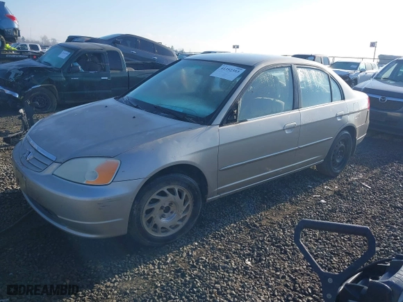 2002 Honda Civic LX with VIN 2HGES16652H545662, listed as a IAAI auction lot 41392393 with 1 mi miles. Bid and sale history available at carsss.com. Image 2.