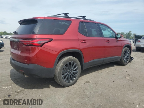 2023 Chevrolet Traverse RS z VIN 1GNEVJKW5PJ226688, wystawiony jako Copart lot #56723925 z przebiegiem 53 118 mil mil oraz Szkoda całkowita • Salvage title. Historia ofert i sprzedaży dostępna na DreamBid. Obrazek 3.