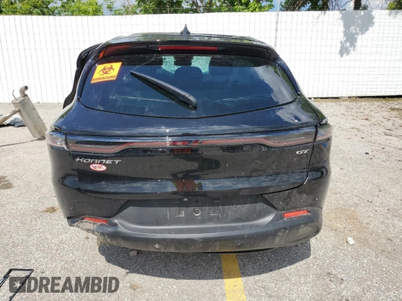 2024 Dodge Hornet GT z VIN ZACNDFANXR3A30581, wystawiony jako Copart lot #56541875 z przebiegiem Nie podano mil oraz Szkoda całkowita • Salvage title. Historia ofert i sprzedaży dostępna na DreamBid. Obrazek 6.