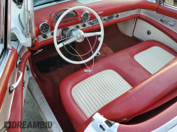 1955 Ford Thunderbird with VIN P5FH131649, listed as a Copart auction lot 78360154 with 35,746 mi miles and Salvage Title. Bid and sale history available at DreamBid. Image 8.