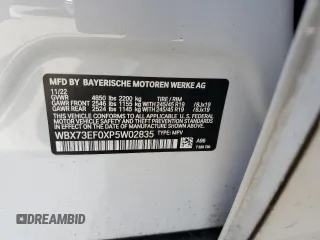 2023 BMW X1 xDrive28i with VIN WBX73EF0XP5W02835, listed as a Copart auction lot 48131313 with 257 mi miles. Bid and sale history available at carsss.com. Image 13.