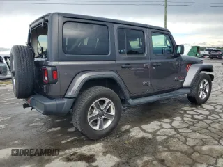 2018 Jeep Wrangler Unlimited Sahara z VIN 1C4HJXEG8JW112042, wystawiony jako Copart lot #55596745 z przebiegiem 75 096 mil mil oraz Szkoda całkowita • Salvage title. Historia ofert i sprzedaży dostępna na DreamBid. Obrazek 3.