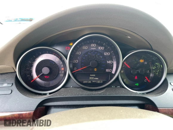 2008 Acura RL with VIN JH4KB16578C000162, listed as a Copart auction lot 44199465 with 209,128 mi miles and Salvage Title. Bid and sale history available at DreamBid. Image 9.