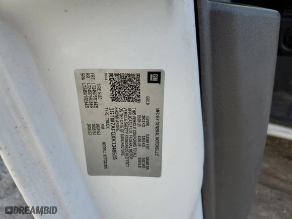 2019 GMC Savana Cargo Van with VIN 1GTW7AFGXK1348515, listed as a Copart auction lot 43860155 with 202,157 mi miles and Salvage Title. Bid and sale history available at carsss.com. Image 13.