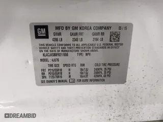 2015 Buick Encore with VIN KL4CJASB0FB211656, listed as a IAAI auction lot 41631355 with 135,232 mi miles. Bid and sale history available at carsss.com. Image 9.