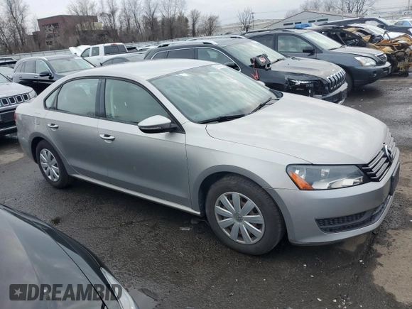 2012 Volkswagen Passat S with VIN 1VWAP7A34CC004439, listed as a Copart auction lot 57139995 with 91,429 mi miles and Salvage title. Bid and sale history available at DreamBid. Image 4.
