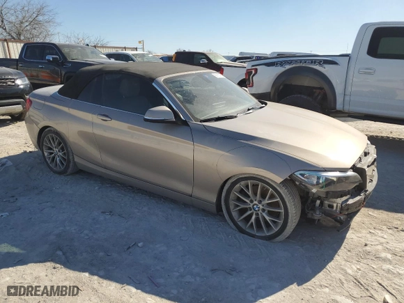 2015 BMW 2 Series 228i with VIN WBA1K5C54FV242897, listed as a Copart auction lot 89165755 with 37,100 mi miles and Salvage Title. Bid and sale history available at carsss.com. Image 4.