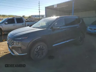 2021 Hyundai Santa Fe Hybrid Blue with VIN KM8S2DA1XMU011812, listed as a Copart auction lot 76833204 with 64,764 mi miles and Salvage Title. Bid and sale history available at carsss.com. Image 1.