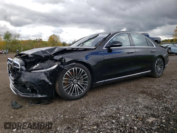 2022 Mercedes-Benz S-Class S 500 with VIN W1K6G6DB0NA088382, listed as a Copart auction lot 76259014 with 19,866 mi miles and Salvage Title. Bid and sale history available at carsss.com. Image 1.