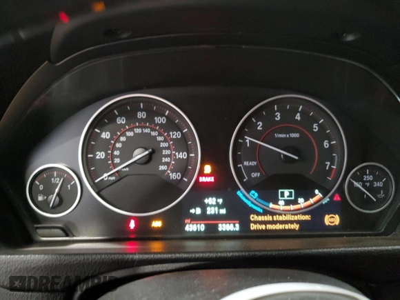 2015 BMW 3 Series 335i xDrive with VIN WBA3B9G58FNR92880, listed as a Copart auction lot 48410535 with 43,610 mi miles and Salvage Title. Bid and sale history available at carsss.com. Image 9.