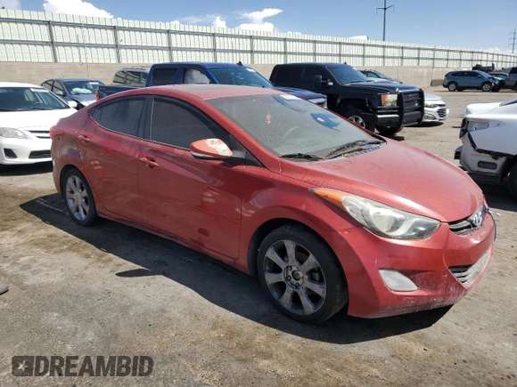 2013 Hyundai Elantra GLS with VIN KMHDH4AE8DU507475, listed as a Copart auction lot 58737755 with 184,629 mi miles and Clean title. Bid and sale history available at DreamBid. Image 4.