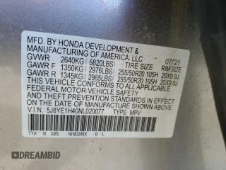 2022 Acura MDX w/Technology Package with VIN 5J8YE1H40NL020077, listed as a Copart auction lot 81821444 with 36,671 mi miles and Salvage Title. Bid and sale history available at carsss.com. Image 13.