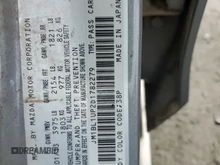 2013 Mazda 3 i Sport with VIN JM1BL1UP2D1782279, listed as a Copart auction lot 87005274 with 114,025 mi miles and Salvage title. Bid and sale history available at DreamBid. Image 12.