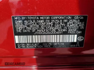 2006 Lexus IS 250 with VIN JTHCK262662004691, listed as a Copart auction lot 56769385 with 96,815 mi miles and Salvage title. Bid and sale history available at DreamBid. Image 12.