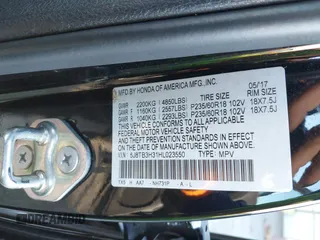 2017 Acura RDX with VIN 5J8TB3H31HL023550, listed as a IAAI auction lot 41349824 with 113,343 mi miles. Bid and sale history available at carsss.com. Image 9.