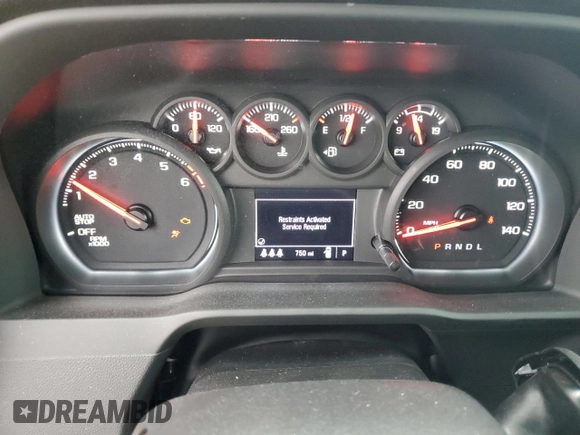 2024 Chevrolet Silverado 1500 Custom with VIN 3GCPDBEK0RG205397, listed as a Copart auction lot 47417315 with 750 mi miles and Salvage Title. Bid and sale history available at DreamBid. Image 9.