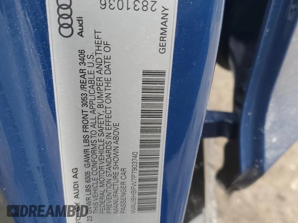 2023 Audi RS e-tron GT z VIN WAUBHBFW7P7903740, wystawiony jako Copart lot #42352535 z przebiegiem Nie podano mil oraz Szkody całkowita. Historia ofert i sprzedaży dostępna na DreamBid. Obrazek 14.