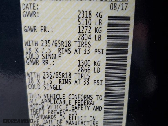 2017 Nissan Murano SL with VIN 5N1AZ2MG5HN183211, listed as a Copart auction lot 48859755 with 104,566 mi miles and Salvage Title. Bid and sale history available at carsss.com. Image 14.