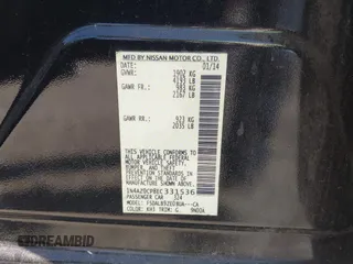 2014 Nissan LEAF SL with VIN 1N4AZ0CP8EC331536, listed as a IAAI auction lot 41909356 with 66,660 mi miles. Bid and sale history available at carsss.com. Image 9.