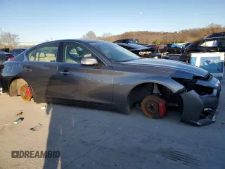 2017 Infiniti Q50 Red Sport 400 with VIN JN1FV7AP5HM851332, listed as a Copart auction lot 84598074 with Not Provided miles and Salvage Title. Bid and sale history available at DreamBid. Image 4.