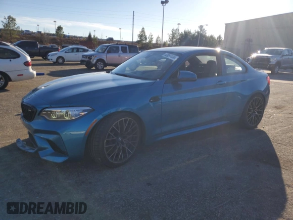 2019 BMW M2 Competition with VIN WBS2U7C52K7D01646, listed as a Copart auction lot 43097434 with 26,312 mi miles. Bid and sale history available at carsss.com. Image 1.