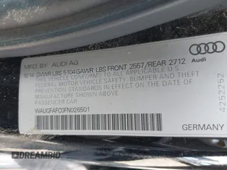 2015 Audi A6 Premium Plus z VIN WAUGFAFC0FN026501, wystawiony jako IAAI lot #40129539 z przebiegiem 48 269 mil mil oraz . Historia ofert i sprzedaży dostępna na DreamBid. Obrazek 9.