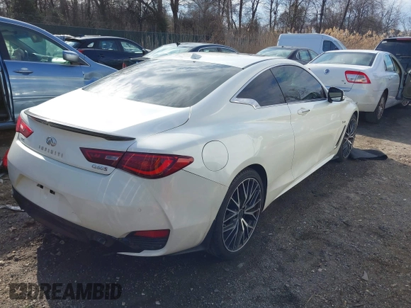 2018 Infiniti Q60 RED SPORT 400 with VIN JN1FV7EL6JM630898, listed as a IAAI auction lot 41628560 with 57,224 mi miles. Bid and sale history available at carsss.com. Image 4.