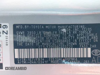 2006 Toyota Matrix STD with VIN 2T1LR30E56C555220, listed as a IAAI auction lot 41601247 with 180,109 mi miles and . Bid and sale history available at DreamBid. Image 9.