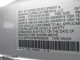 2023 Honda Ridgeline Black Edition with VIN 5FPYK3F85PB006536, listed as a IAAI auction lot 41532179 with 54,975 mi miles. Bid and sale history available at carsss.com. Image 9.