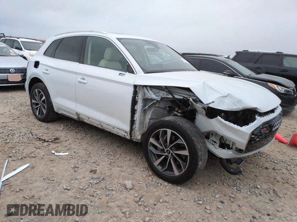 2023 Audi Q5 S line Premium with VIN WA1GAAFY6P2170385, listed as a Copart auction lot 43269495 with 18,372 mi miles and Salvage Title. Bid and sale history available at carsss.com. Image 4.