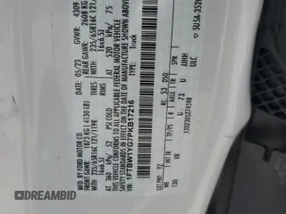 2023 Ford Transit with VIN 1FTBW1YG7PKB17216, listed as a Copart auction lot 65905434 with Not Provided miles and Salvage Title. Bid and sale history available at DreamBid. Image 12.
