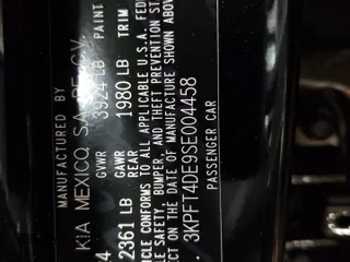 2025 Kia K4 LXS with VIN 3KPFT4DE9SE004458, listed as a Copart auction lot 46128975 with 405 mi miles and Salvage Title. Bid and sale history available at carsss.com. Image 14.