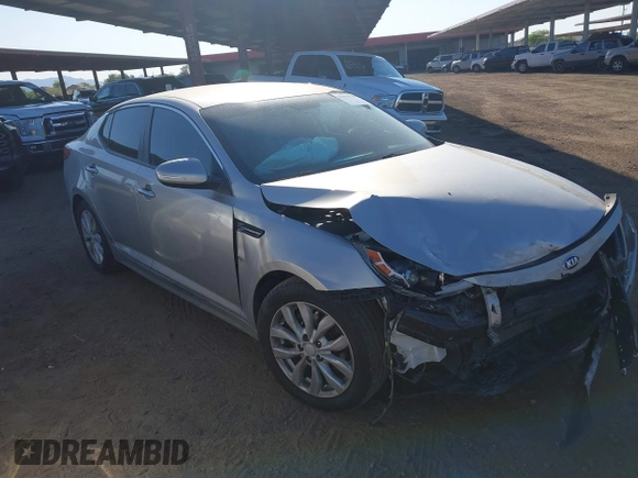 2015 Kia Optima LX with VIN 5XXGM4A78FG473769, listed as a IAAI auction lot 42008139 with 124,641 mi miles and . Bid and sale history available at DreamBid. Image 1.