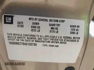 2004 Cadillac CTS with VIN 1G6DM577840105738, listed as a IAAI auction lot 42602467 with 79,312 mi miles and . Bid and sale history available at DreamBid. Image 9.