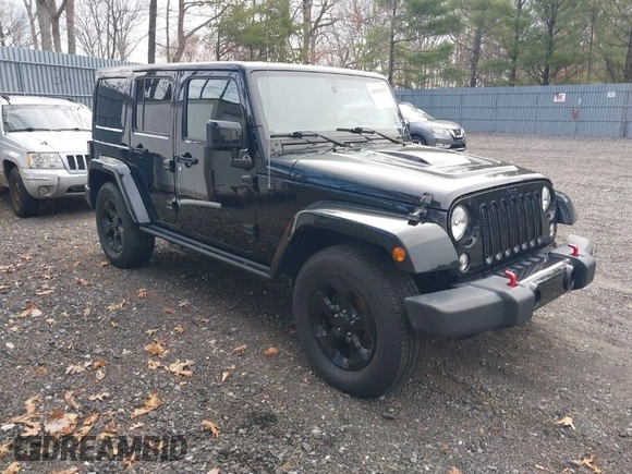 2015 Jeep Wrangler Unlimited Sahara with VIN 1C4HJWEG0FL661723, listed as a IAAI auction lot 41998393 with 89,077 mi miles. Bid and sale history available at carsss.com. Image 1.
