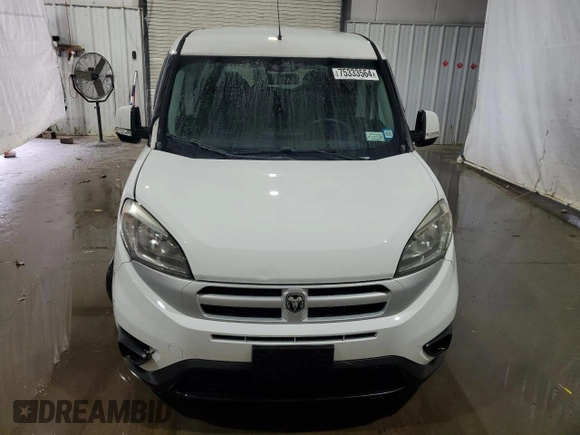 2017 Ram ProMaster City Cargo Tradesman SLT with VIN ZFBERFBBXH6D83800, listed as a Copart auction lot 75333564 with 107,509 mi miles and Salvage Title. Bid and sale history available at DreamBid. Image 5.