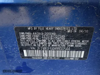 2017 Subaru WRX Premium with VIN JF1VA1F64H9800544, listed as a IAAI auction lot 41556196 with 86,851 mi miles. Bid and sale history available at carsss.com. Image 9.