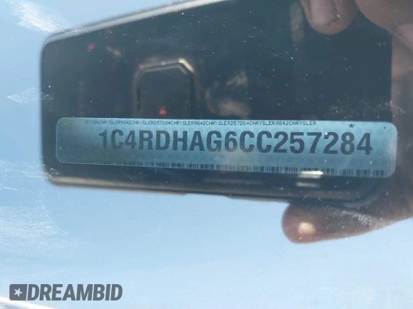 2012 Dodge Durango SXT with VIN 1C4RDHAG6CC257284, listed as a IAAI auction lot 41754737 with Not Provided miles and . Bid and sale history available at DreamBid. Image 9.