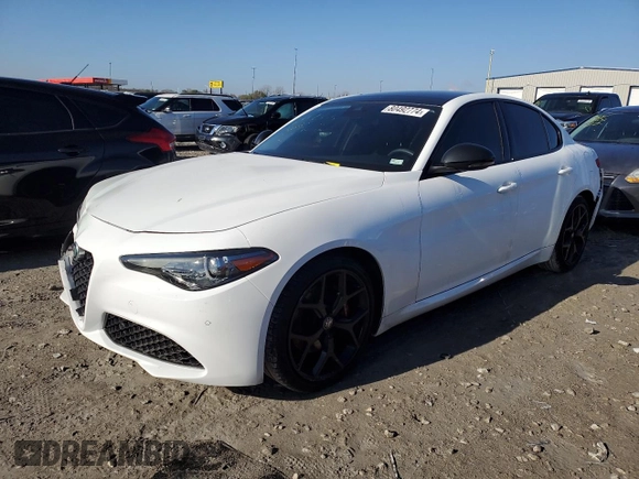 2020 Alfa Romeo Giulia Ti Sport with VIN ZARFAMBN8L7634911, listed as a Copart auction lot 80492774 with 21,056 mi miles and Salvage title. Bid and sale history available at DreamBid. Image 1.