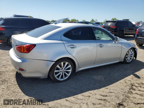 2009 Lexus IS 250 with VIN JTHBK262492089904, listed as a Copart auction lot 52156215 with 181,563 mi miles and Salvage Title. Bid and sale history available at carsss.com. Image 3.