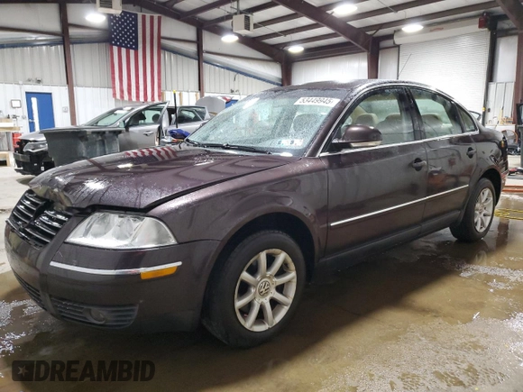 2004 Volkswagen Passat GLS z VIN WVWPD63B24P158792, wystawiony jako Copart lot #53449945 z przebiegiem 90 749 mil mil oraz Szkoda całkowita • Salvage title. Historia ofert i sprzedaży dostępna na DreamBid. Obrazek 1.